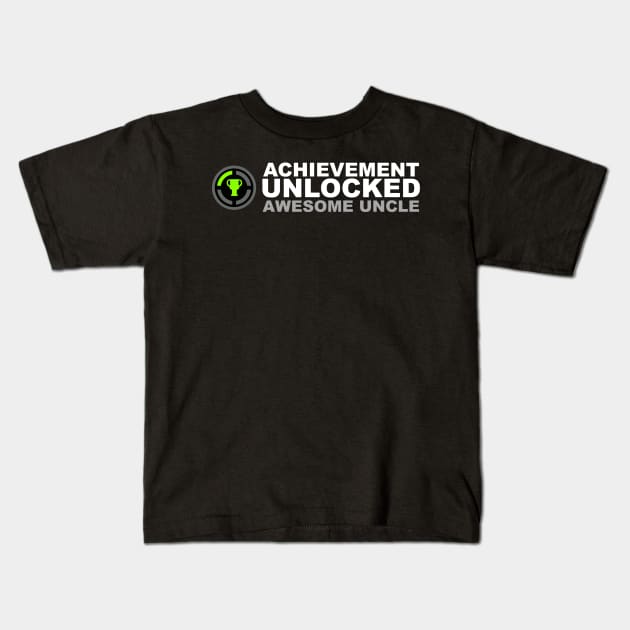 Achievement Unlocked Awesome Uncle Kids T-Shirt by Kyandii
